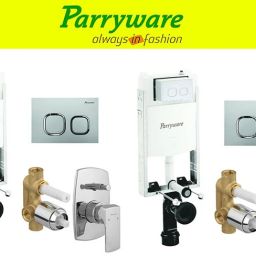 Half Frame Concealed Cistern, with divater body upper Euclid set of 2 pic 145 Dual Flush Tank-32