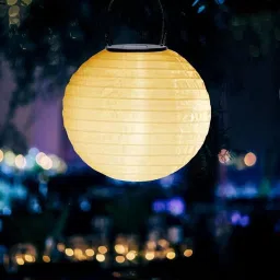 Solar Powered Hanging Lanterns – Waterproof Decorative Lights for Garden,Home White Cloth Hanging Lantern-image-83