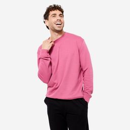 domyos Men's Crew Neck Fitness Sweatshirt 500 Essentials - Hibiscus Pink-picture-40