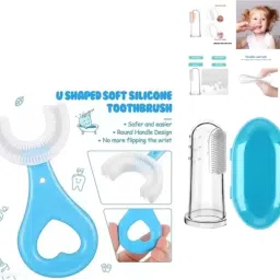 U-Shaped with Finger Toothbrush for Kids, 2-6 Years Kids Toothbrush Extra Soft Toothbrush-image-74