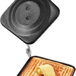 lky Grill and Toast Sandwich Maker with Non-Stick Cookware (Toaster, Black) Toast image 2