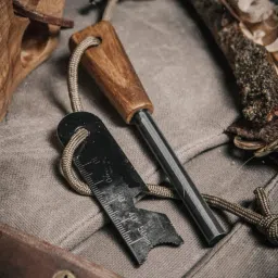 ® Fire Steel Starter with wood handle thick Ferro Rod Fire Starter for Survival Flintsteel & Magnesium Fire Starter-picture-9
