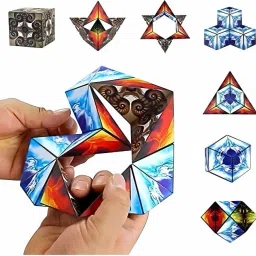 littlepaws Magic Puzzle Shape Shifting Puzzle, 3D Magnetic Cube, Transform Into 72 Shapes image 3