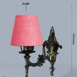 Devansh Pink Wall Lamp With Jute Conical Shade image 4