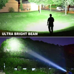zeno volt 376 TORCH Bright 10000 Lumens, USB Rechargeable Powerful XHP70 Zoomable Power 8 hrs Torch Emergency Light image 5