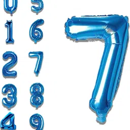 Solid Birthday/ Decoration Foil Plain 7 Number 32 Helium Supported Letter Balloon-image-41