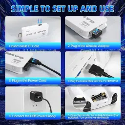 SSR Wireless TV Game Console Stick 4K，Retro Game Stick 64 GB with yes image 2