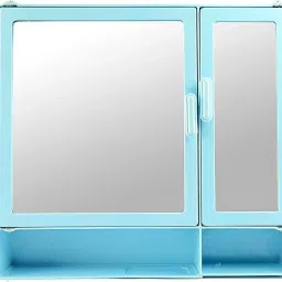 ABS Unbreakable Z-BF 109 Bathroom Double Mirror Double Door Cabinet With Storage Chest / Shelves & Extra Shelf,17"X4"X16" Plastic Wall Shelf-image-48