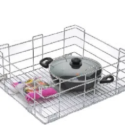 Stainless Steel Stainless Steel Kitchen Rack | Plain Kitchen basket | Modular Kitchen basket | Kitchen trolley | Storage Basket For Kitchen Utensils (Size: 19x20x8 Inch) Storage Basket-image-95
