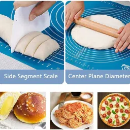 siddhi vinayak creation Roti Maker Sheet Round Silicon mat Fondant Dough Chapati Rolling Mat Kitchen Tool Set image 5