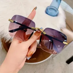 Gradient Retro Square Sunglasses (Free Size)-2