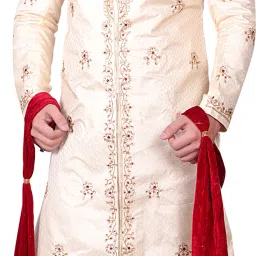 GK FASHION Bandhgala Neck Wedding Traditional Royal Attire for Special Occasions 1 Set Embroidered Sherwani-32