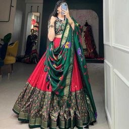 Floral Print Semi Stitched Lehenga Choli-image-70