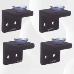 Heavy S.S (5 mm) Glass Shelf support (BLACK) Mounting, Fixing Pegs Brackets, holder, L bet, Cup for Glass Shelves,Cabinet Display, (PACK OF 4) Shelf Bracket-16