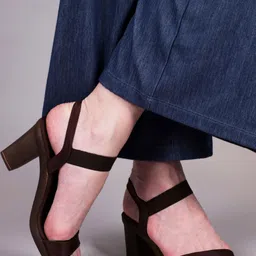 DEAS Two Strap Open Toe Block Heels With Backstrap image 2