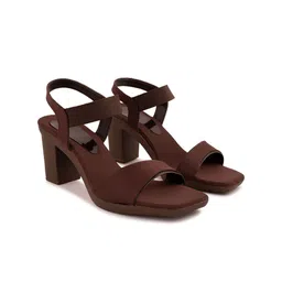 DEAS Two Strap Open Toe Block Heels With Backstrap image 5