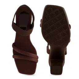 DEAS Two Strap Open Toe Block Heels With Backstrap image 4