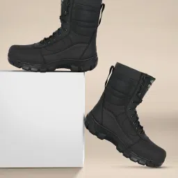 Mens Black Tactical Combat Army/Military Boots (Kala Kapda) Boots For Men-image-14