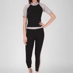 BENZOS Mock Neck Colorblocked T-Shirt With Tights-picture-35