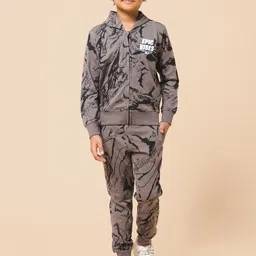 Alan Jones Boys Abstract Printed Hooded Neck Tracksuit-18