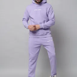 GRIFFEL Men Purple Solid Tracksuits-image-71