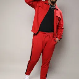 Instafab Plus Mock Collar Mid-Rise Tracksuits-image-21