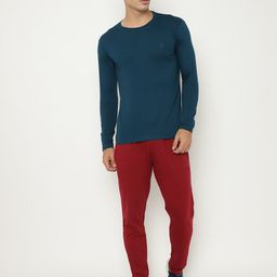 CHKOKKO Men Blue & Red Solid Cotton Tracksuit-picture-33