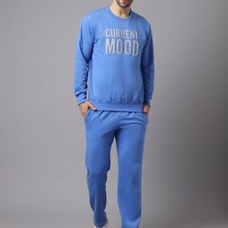 mack jonney VIMAL JONNEY Men Blue Typography Fleece Tracksuit-picture-24