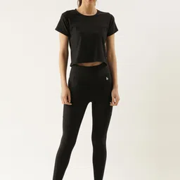 Bannos Swagger Women Black Solid Sports Co-ords Set-image-68
