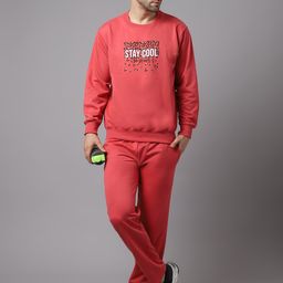 mack jonney VIMAL JONNEY Men Pink Typography Printed Tracksuit-picture-15