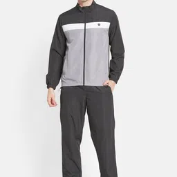 Octave Men Grey & White Colourblocked Cotton Track Suit-image-19