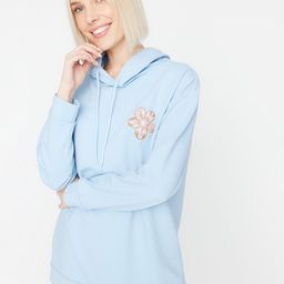 Trendyol Embroidered Detail Cotton Sweatshirt & Trackpant Co-ords Set-image-6