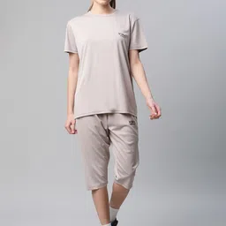 VIMAL JONNEY Women Taupe Capri Tracksuit-image-23