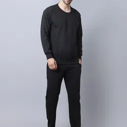 mack jonney VIMAL JONNEY Men Black Solid Tracksuit-picture-49