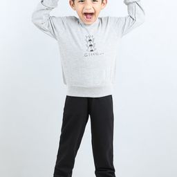 AWW HUNNIE Boys Graphic Printed Round Neck Sweatshirt & Mid-Rise Joggers-image-85