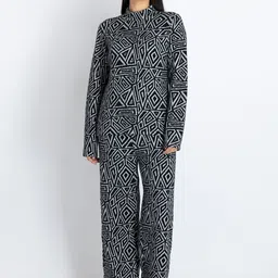 Status Quo Printed Turtle Neck Co-Ords-picture-43