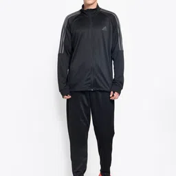 ADIDAS Men Sereno Zip-Front Mock Collar Long Sleeve Sports Tracksuit-image-1