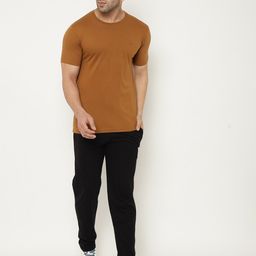 Chkokko Men Brown & Black Solid Cotton Tracksuit-picture-38