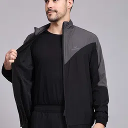 Dpassion Colourblocked Mock Collar jacket & Mid Rise Track Pant-picture-8
