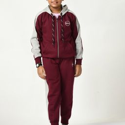 SMSHOPMORE Boys Hooded Long Sleeves Fleece Tracksuits-picture-3