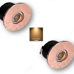 1W Rose Golden Finish Button Furniture Round,Pop Light (Pack of 2) (Warm White) Recessed Ceiling Lamp-image-10
