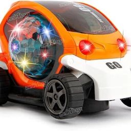 360 Degree Rotating Stunt Car Bump and Go Toy with 4D Lights & Sounds-5