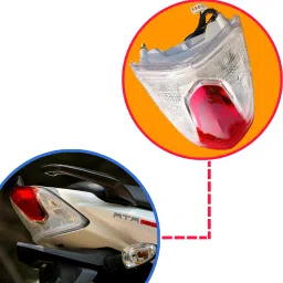 Apache RTR 160/180 , Back Light, Brake Light, Tail Light with LED Bulb Tail Light Motorbike LED for TVS (12 V, 5 W)-image-12