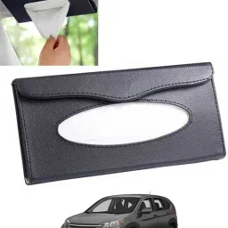Black Leatherite Rectangle Shape Fancy Design Tissue Dispencer For Car-307 Vehicle Tissue Dispenser-image-65