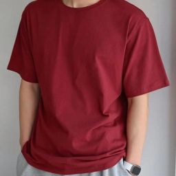 Solid Women Maroon T-Shirt Women Solid Round Neck Polycotton Maroon T-Shirt-image-0