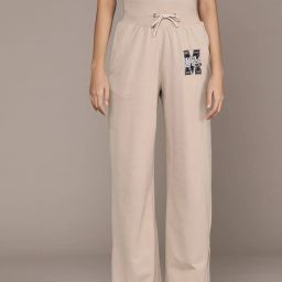Women Solid Beige Track Pants-image-78