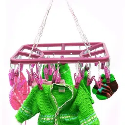 collectrio Plastic Ceiling Cloth Dryer Stand 360 Degree Portable & Rotatable 32 Clips Space Saving image 5
