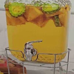 Glass Cold Water Beer Dispenser, Clear, Beverage Drink Dispenser with stand 4L Bottled Water Dispenser-image-12