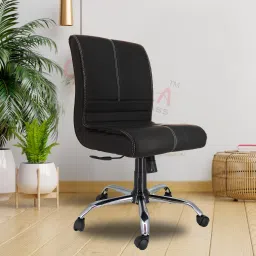 MAXSON Mid-back Armless Work from home/Office/study/desk(WFH) chair Leather Office Conference Chair-picture-26