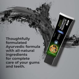 jagat Devsutra Dr. Trusted Ayurvedic HERBAL Activated Charcoal Toothpaste for Teeth Whitening - 100% Natural Formula with Mint Flavour, No Fluoride & Artificial Colours Toothpaste image 4